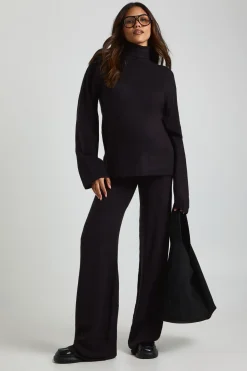 boohoo Pull à col roulé surdimensionné extra doux pour grandes tailles et pantalon à jambes larges<Femme Pulls Et Gilets|Toutes Les Mailles