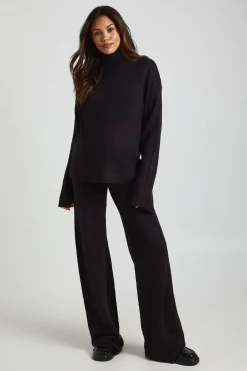 boohoo Pull à col roulé surdimensionné extra doux pour grandes tailles et pantalon à jambes larges<Femme Pulls Et Gilets|Toutes Les Mailles
