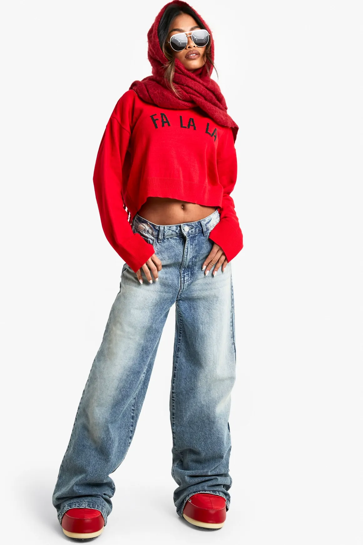 Pull de Noël court FA LA LA