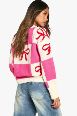 boohoo Pull de Noël à nœud<Femme Pulls Et Gilets|Toutes Les Mailles