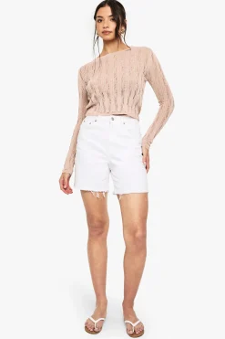 boohoo Pull à détails en échelle<Femme Pulls Et Gilets|Toutes Les Mailles