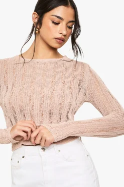 boohoo Pull à détails en échelle<Femme Pulls Et Gilets|Toutes Les Mailles