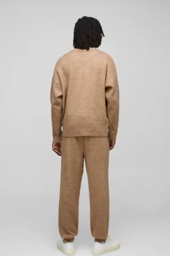 boohooMAN Pull en maille brossée surdimensionné à coupe carrée et col allongé<Homme Maille|Mailles