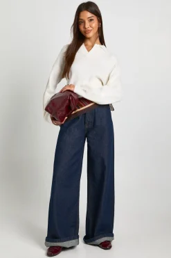 Pull en maille à col en V ultra-doux