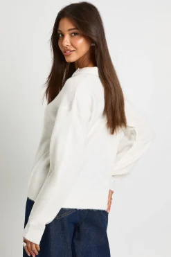 Pull en maille à col en V ultra-doux