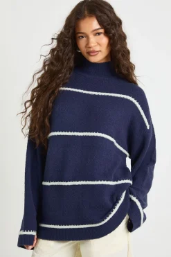 boohoo Pull en maille à col haut avec détails de couture<Femme Pulls Et Gilets|Toutes Les Mailles
