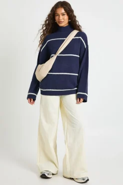 boohoo Pull en maille à col haut avec détails de couture<Femme Pulls Et Gilets|Toutes Les Mailles