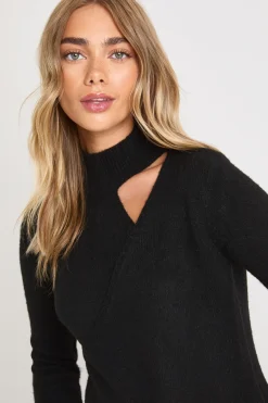 Pull en maille à col haut avec détail drapé