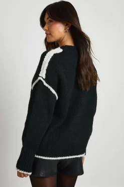 boohoo Pull en maille à col rond à ourlet asymétrique<Femme Pulls Et Gilets|Toutes Les Mailles