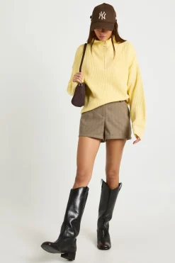 Pull en maille douce à col zippé