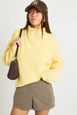 Pull en maille douce à col zippé