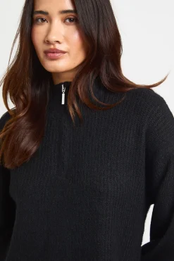 boohoo Pull en maille douce oversize à col zippé<Femme Pulls Et Gilets|Toutes Les Mailles
