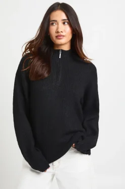 boohoo Pull en maille douce oversize à col zippé<Femme Pulls Et Gilets|Toutes Les Mailles