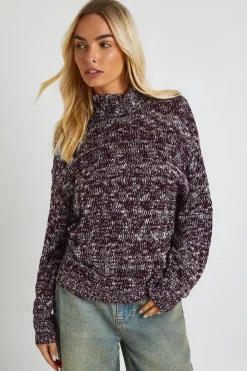Pull en maille marle à col roulé