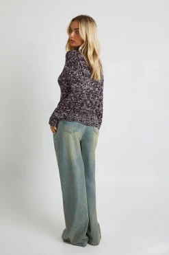 Pull en maille marle à col roulé
