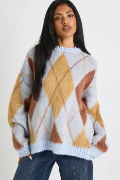 Pull en maille à motif argyle ultra doux