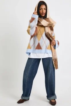 Pull en maille à motif argyle ultra doux