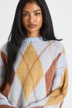 Pull en maille à motif argyle ultra doux