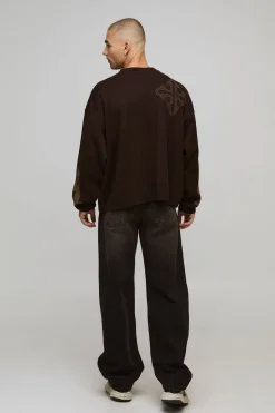 Pull en maille oversize au design boxy et graphique croisé
