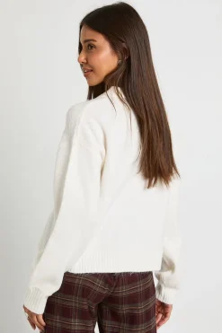 boohoo Pull en maille oversize à col boutonné<Femme Pulls Et Gilets|Toutes Les Mailles