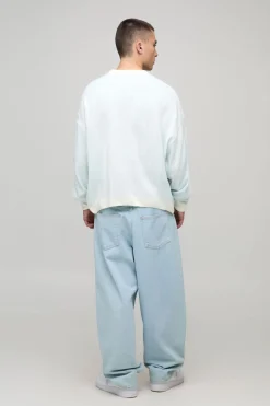 boohooMAN Pull en maille oversize à la coupe carrée avec effet ombré<Homme Maille|Mailles