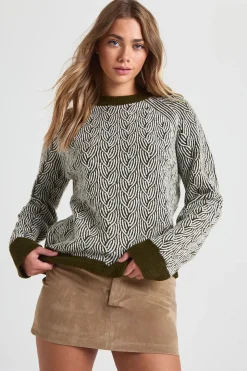 Pull en maille texturée à col rond
