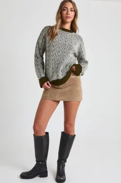 Pull en maille texturée à col rond