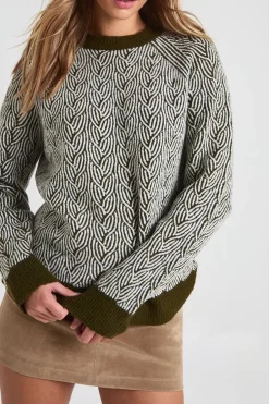 Pull en maille texturée à col rond