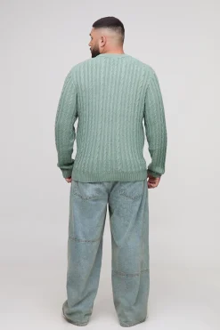 Pull en maille torsadée Plus Basic, coupe régulière
