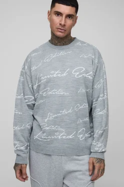 Pull en maille tricotée surdimensionné, édition limitée