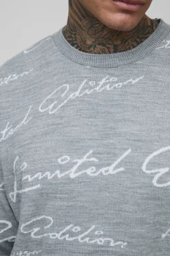 Pull en maille tricotée surdimensionné, édition limitée