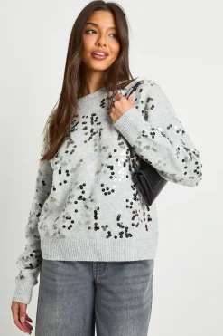 boohoo Pull entièrement à sequins<Femme Pulls Et Gilets|Toutes Les Mailles