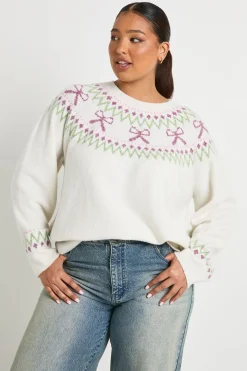 boohoo Pull Fair Isle à nœud supplémentaire<Femme Pulls Et Gilets|Toutes Les Mailles