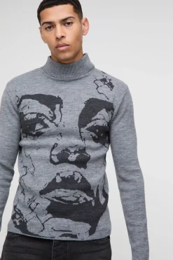 boohooMAN Pull habillé à col montant<Homme Maille|Mailles