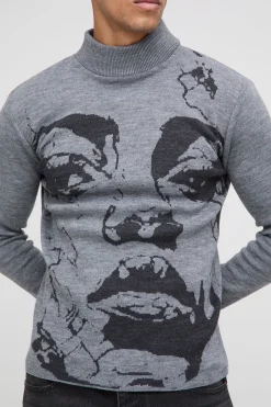 boohooMAN Pull habillé à col montant<Homme Maille|Mailles