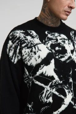 Pull long en jacquard Renaissance brossé