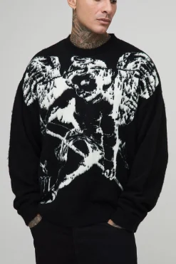 Pull long en jacquard Renaissance brossé