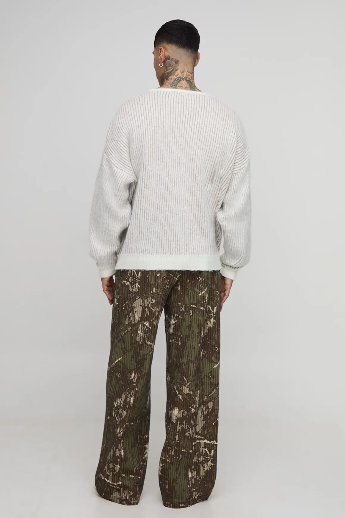 Pull long oversize western brossé et brodé