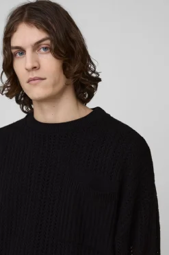 Pull à mailles ouvertes surdimensionné à col rond pour personnes grandes