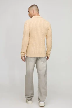 Pull Muscle Fit en tricot à câbles
