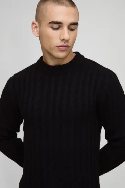 Pull Muscle Fit en tricot torsadé