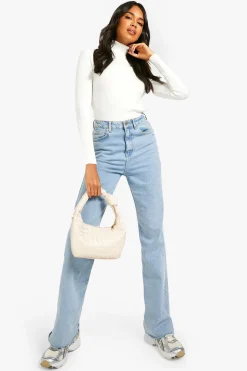 Pull-over basique à col roulé en maille