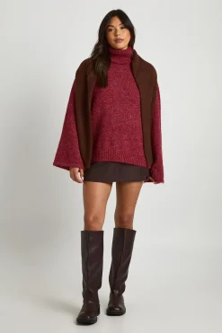 Pull-over en maille douce surdimensionné à col roulé