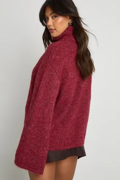 Pull-over en maille douce surdimensionné à col roulé