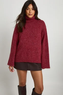 Pull-over en maille douce surdimensionné à col roulé