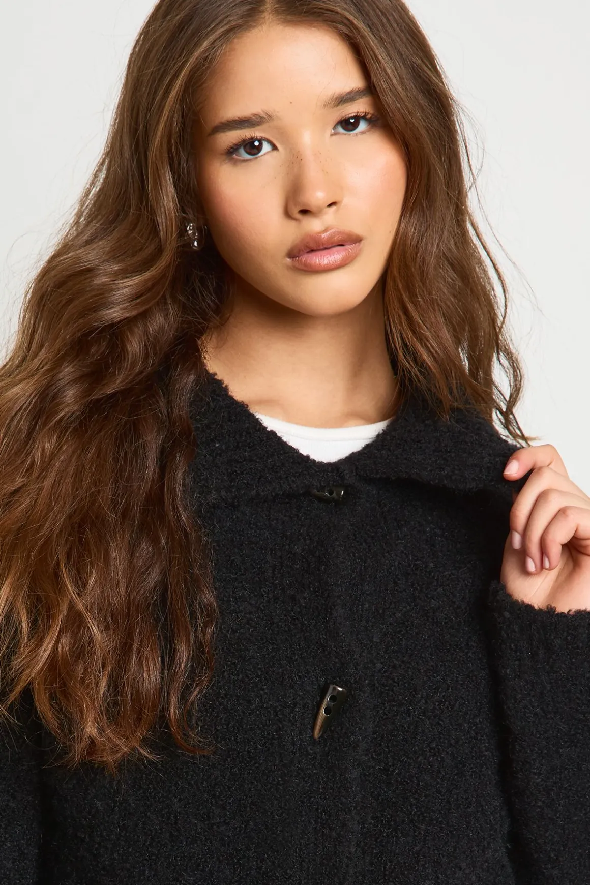 Pull-over oversize en tricot Boucle à bouton bascule