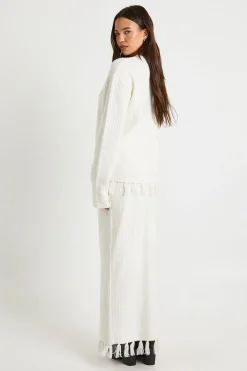 boohoo Pull oversize avec détail d'ourlet à pampilles et jupe tricotée coordonnée<Femme Pulls Et Gilets|Toutes Les Mailles