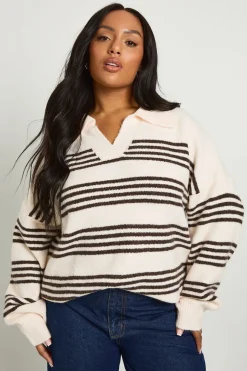 Pull oversize à col en maille douce Plus