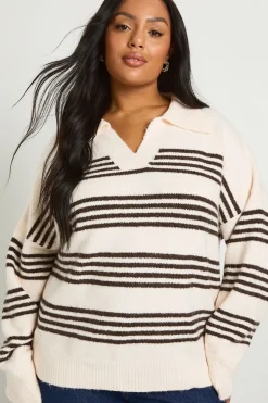 Pull oversize à col en maille douce Plus