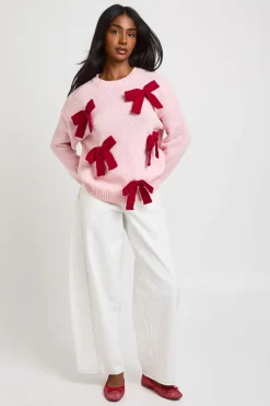 boohoo Pull oversize en maille épaisse avec nœud<Femme Pulls Et Gilets|Toutes Les Mailles